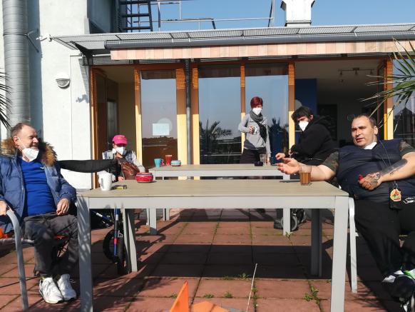 Bewohnercafé auf der Dachterrasse