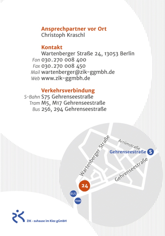 Infos zur Einrichtung Wartenberger Straße