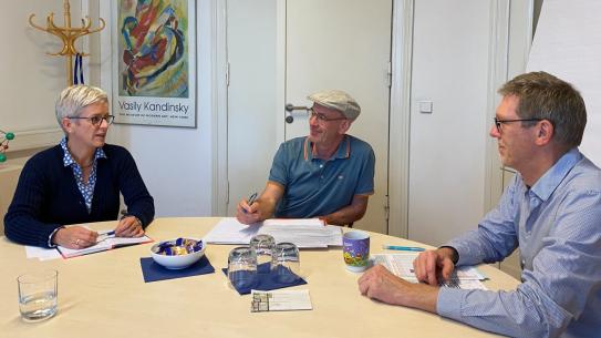 Heike Laas, Kalle Krott und Martin Hilckmann bei der Planung